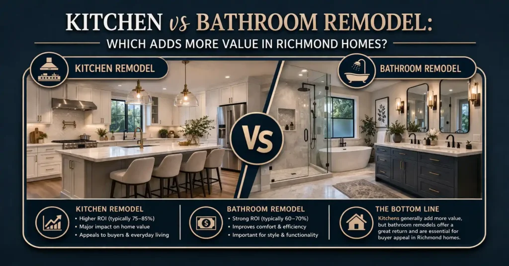 Kitchen vs Bathroom Remodel: Which Adds More Value in Richmond Homes?